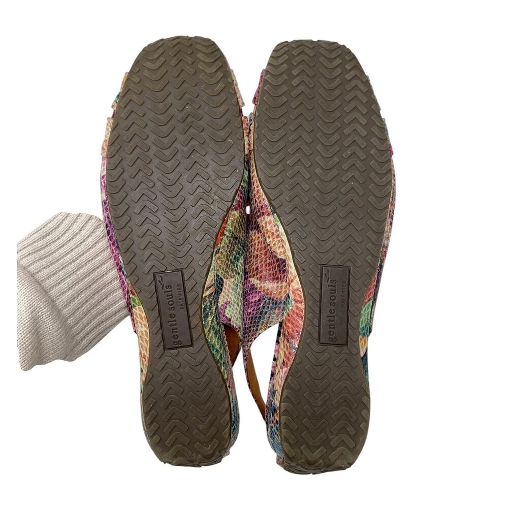 Gentle Souls Kenneth Cole It's So Fun Leather Floral Sling Back Sandals Sz 8.5M - Picture 11 of 13